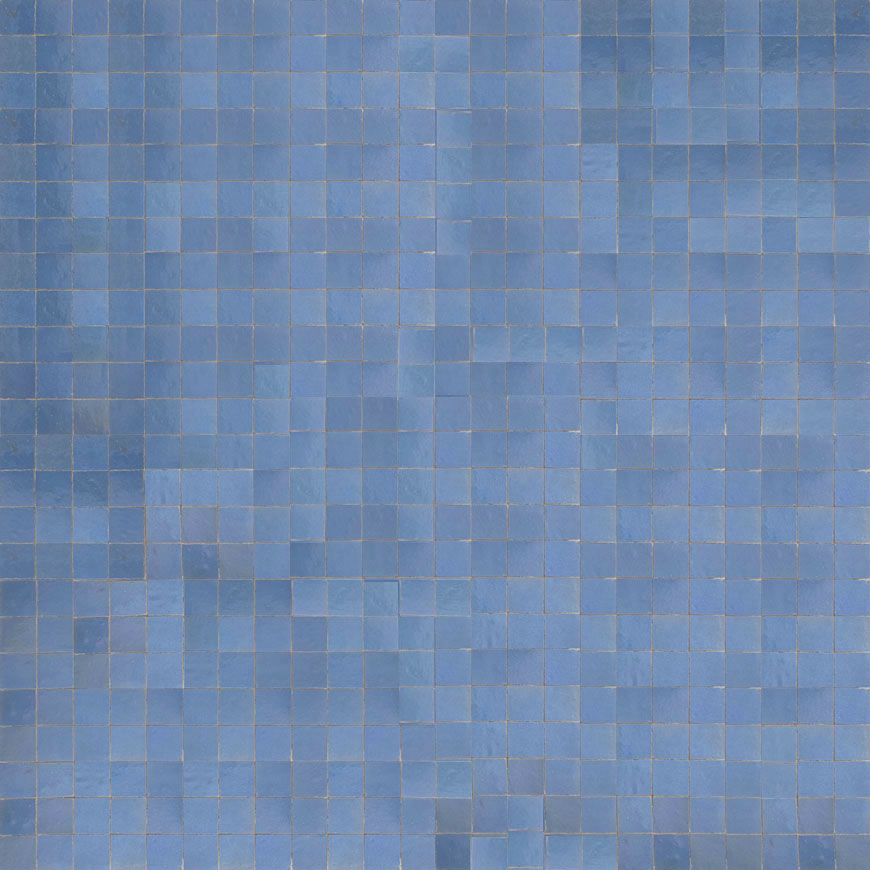 Mosaic House Moroccan tile Rceef 20 Sea Blue  solid zellige, mosaic, zellij, field, pattern, glaze 